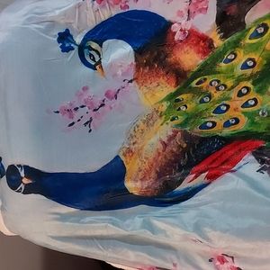 Peacock Throw Blanket New in Package Bright Colors